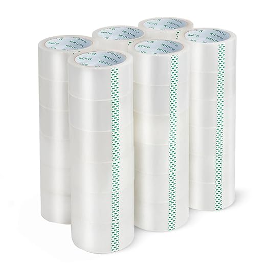 36 Rolls Clear Packing Tape,Packaging Tape for Moving Boxes, Shipping, Office and Storage, Commercial Grade Carton Sealing Adhesive Industrial Tape, 1.88" x 65 Yards, 3 inch Core-DeskLoop Office