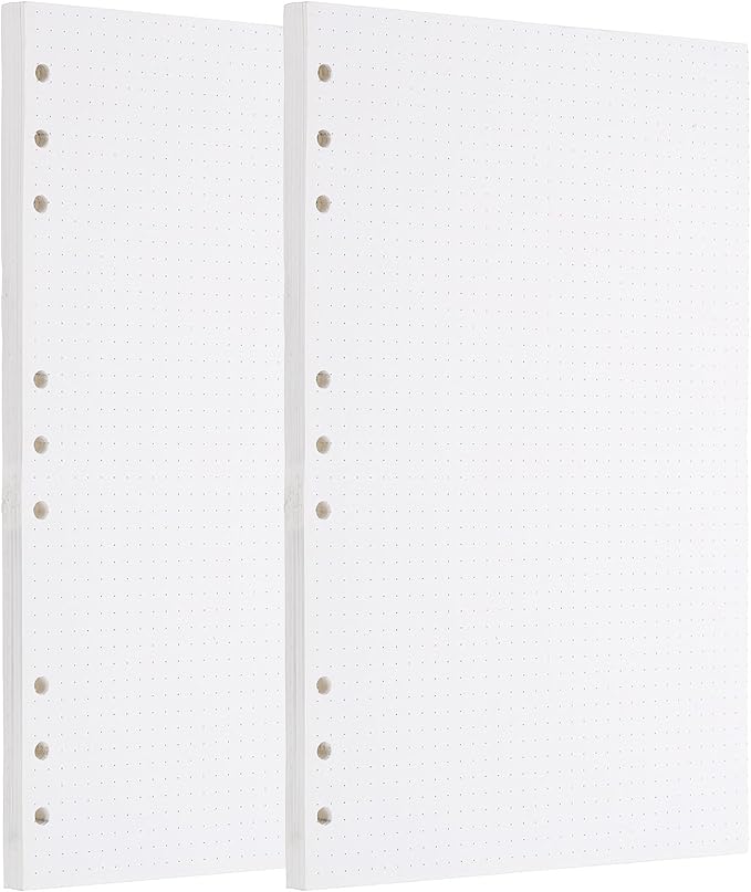 PATIKIL B5 Dot Grid Paper 9-Ring Binder Loose Leaf Planner Filler Paper Planner Inserts, 160 Sheets/320 Pages, Lined-DeskLoop Office