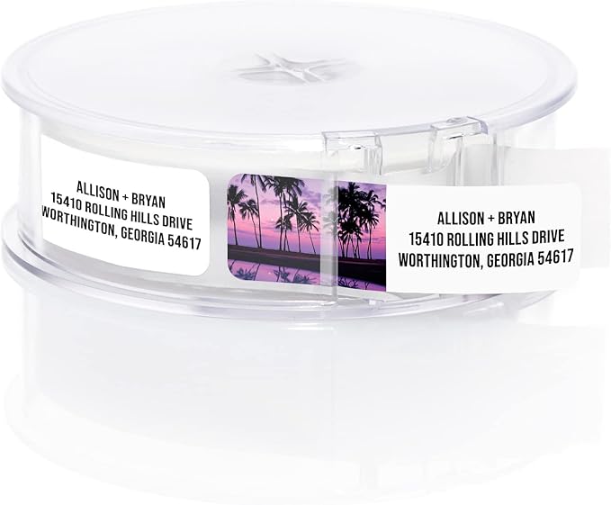 Scenic Landscape Rolled Address Labels / 500 Personalized Return Address Labels/Designer Address Stickers in Elegant Plastic Dispenser-DeskLoop Office