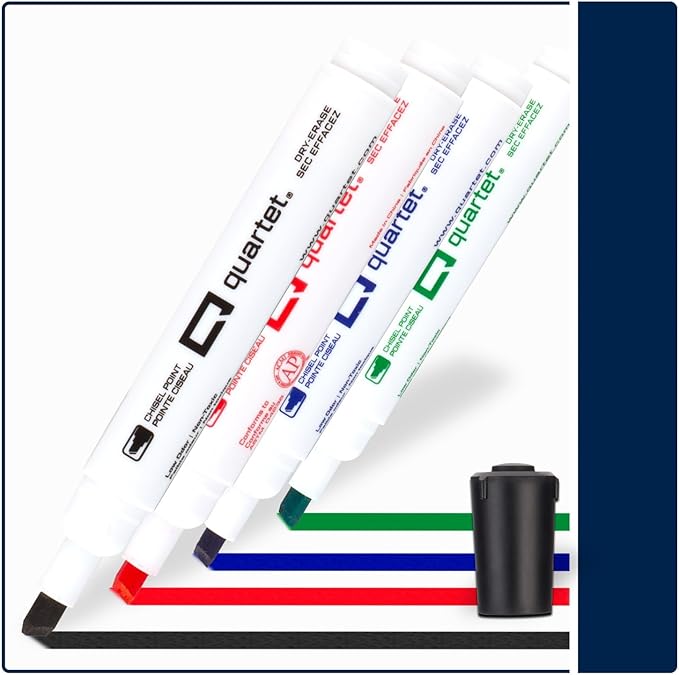 Quartet Dry Erase Markers, Chisel Tip White Board Dry Erase Markers with DryGuard Ink Protection, Office Essentials, Black, Red, Blue, Green, 36 Pack (Q120Z04-R)-DeskLoop Office