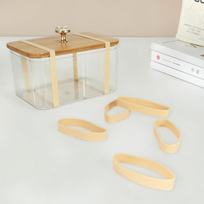 Size #82 Tactical Rubber Bands - Pack of 60 Heavy-Duty, Extra Thick and Wide UV, Heat, and Cold-Resistant Industrial-Grade Elastic Bands for Camping, Cycling, and Fishing (light brown)-DeskLoop Office