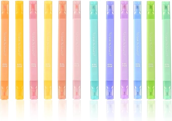 12 Pack Bible Highlighters and Pens No Bleed, Aesthetic Cute Highlighters, Highlighters Assorted Colors Quick Dry Marking Pen Study Journaling Office School Supplies (classical)