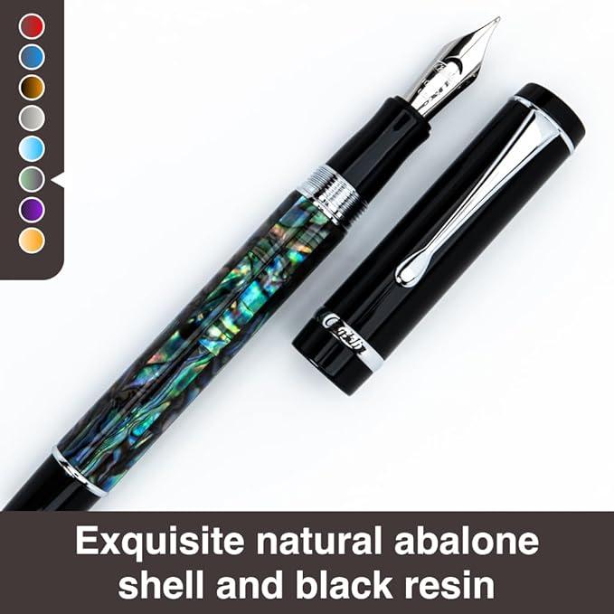 Conklin Duragraph Fountain Pen Abalone Nights - Medium Nib, Elegant Writing Instrument with Exquisite Abalone Finish-DeskLoop Office