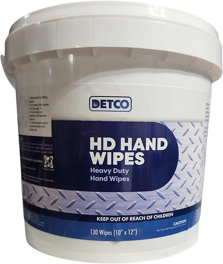 Hand and Tool Wipes, Heavy Duty Tool Cleaning Wipes, Hand Cleaning Wipes, Degreasing, Waterless Hand Cleaner, Dual Surface, Work Surface Wipes - 130 Count-DeskLoop Office