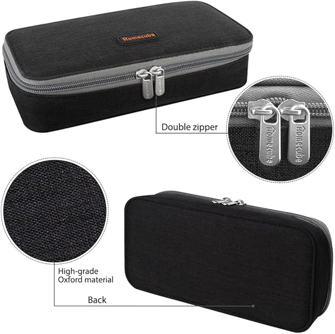 Homecube Capacious Pencil Case Marker Holder Pouch Desk Organizer Big Pencil Bag with Zipper Large Storage Box for College Middle School Office Supplies Stationery - Black-DeskLoop Office