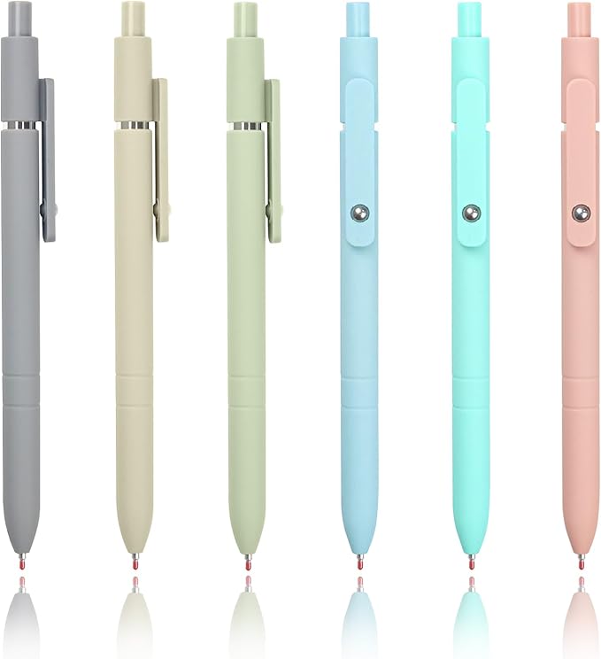 ELANE 6 Pcs Colorful Gel Pens,0.5mm Fine Point Quick Dry Black Ink Pen for Journaling Note Taking Writing, High-End Series Pens for Gifts for Doctor Nurse Teacher Students (Morandi-6PCS)-DeskLoop Office