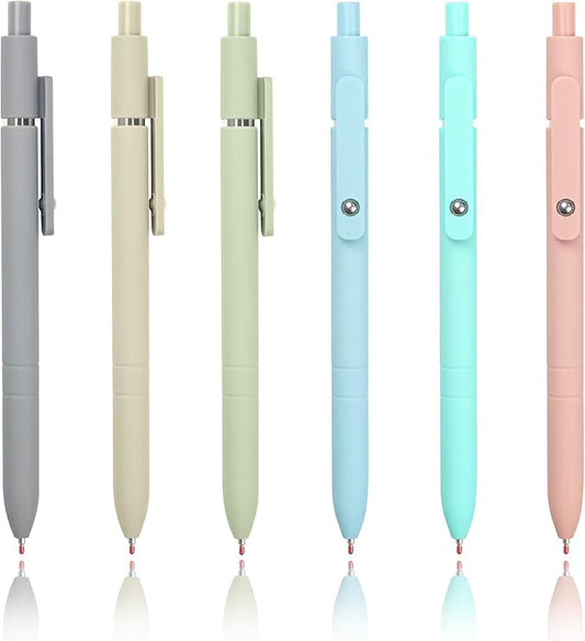 ELANE 6 Pcs Colorful Gel Pens,0.5mm Fine Point Quick Dry Black Ink Pen for Journaling Note Taking Writing, High-End Series Pens for Gifts for Doctor Nurse Teacher Students (Morandi-6PCS)-DeskLoop Office