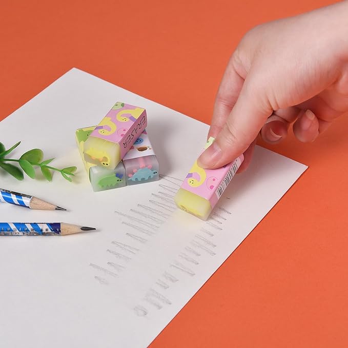 18 Pack Colorful Dinosaur Jelly Erasers for Kids, Kawaii School Supplies Prize Gifts Party Favors-DeskLoop Office
