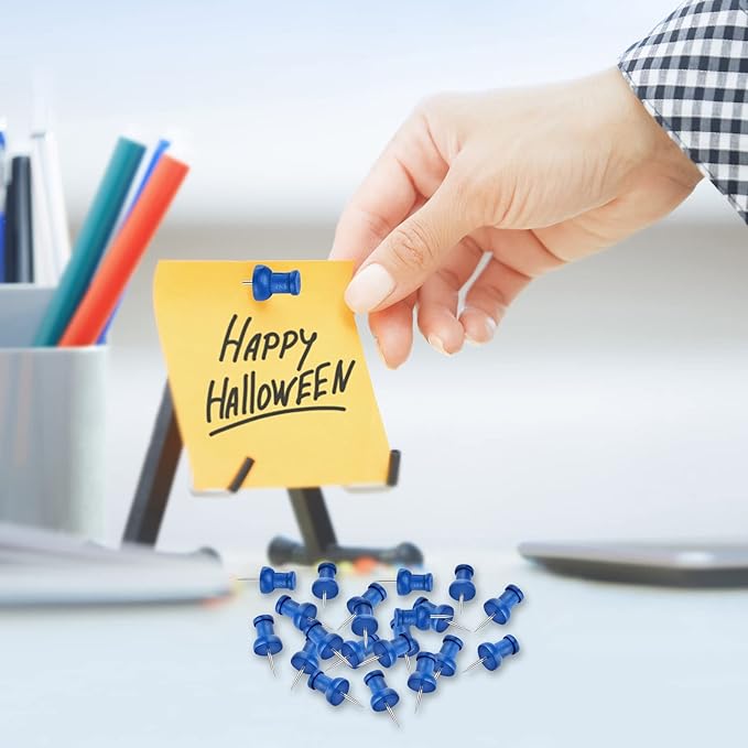 40Pcs Wood Push Pins, Decorative Thumb Tacks, Wooden Pins and Tacks, Cork Board Thumbtacks, Cute Thumbtack for Wall and Bulletin Board, Map Pins-DeskLoop Office