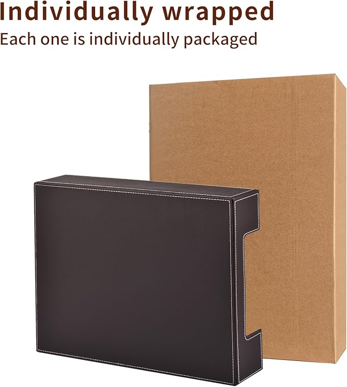 Leather Letter Tray, Office Supplies Desk Organizer for Mail Paper Files Magazines Jewelry Cosmetics,Luxury Letter Holder&Multipurpos Stackable Office Desktop Storage Box,Coffee-DeskLoop Office