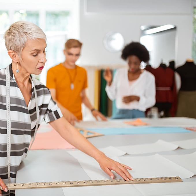 Treela 36 Pack 39 Inches Meter Stick Wood Ruler Economy Yard Stick Double Sided Heavy Duty Thick Meter for School Classroom Home Office Kids Clothing Measuring-DeskLoop Office