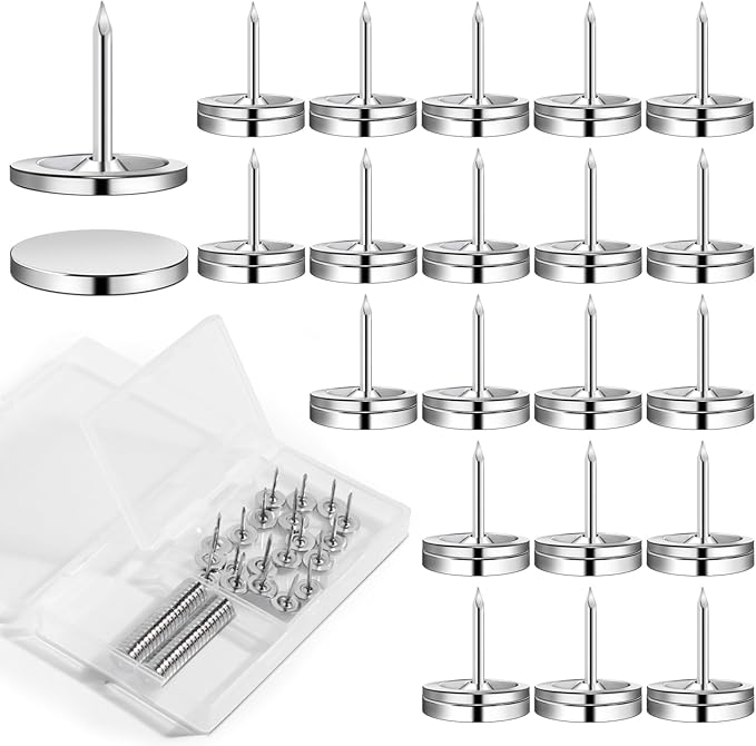 rhinocats Magnetic Push Pins, 50 Sets Magnet Thumbtack for Wall Bulletin Board Strong Decorative Pushpins Clip for Map Picture Hanging Kit Poster Holder-DeskLoop Office