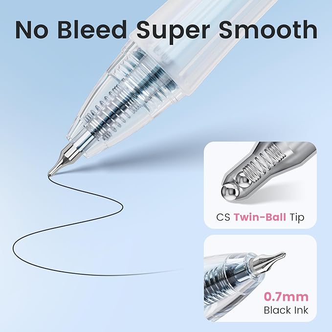 9 Pcs Gel Pens Black Ink, 0.7mm Fine Point, Smooth Writing Cute Blooming Flower Aesthetic Pens, Quick Dry Soft Touch Retractable Pens for Journaling, School Office Supplies Gifts for Women-DeskLoop Office