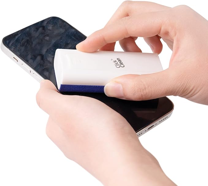 CLICK CLEAN Screen Cleaner, Fingerprint Proof Screen Cleaner Spray, All-in-One Cleaner with Microfiber, Shell and Phone Stand for All Phones, Laptop and Tablet Screens (Dark Blue)-DeskLoop Office