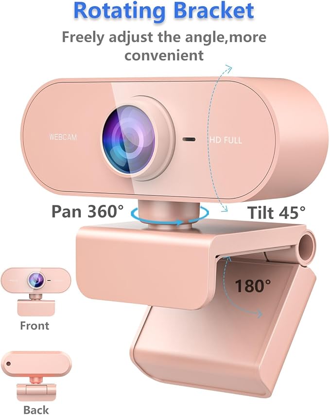 Webcam for PC&1080P HD Web Cam,Webcam with Microphone,Stand for PC/MAC/Laptop/Desktop,Wide Angle Web Cameras for YouTube,Skype,Zoom,Xbox One,Video Calling-DeskLoop Office