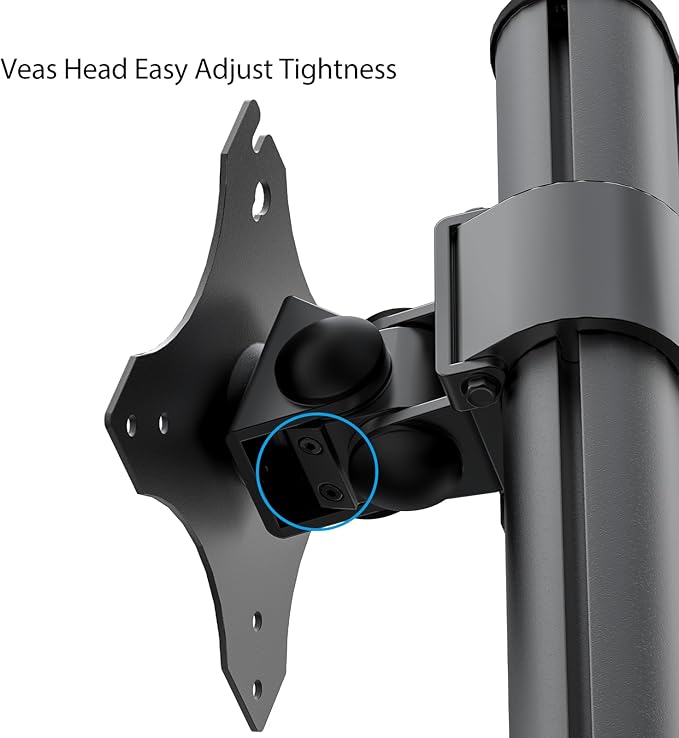 BEWISER Dual Monitor Stand Desk Mount- Vertical Heavy Duty Monitor Riser Fits Two 17 to 49 Inch Screen with Swivel, Tilt, Height Adjustable,weight capacity up to 33 lbs,BL200-B-DeskLoop Office