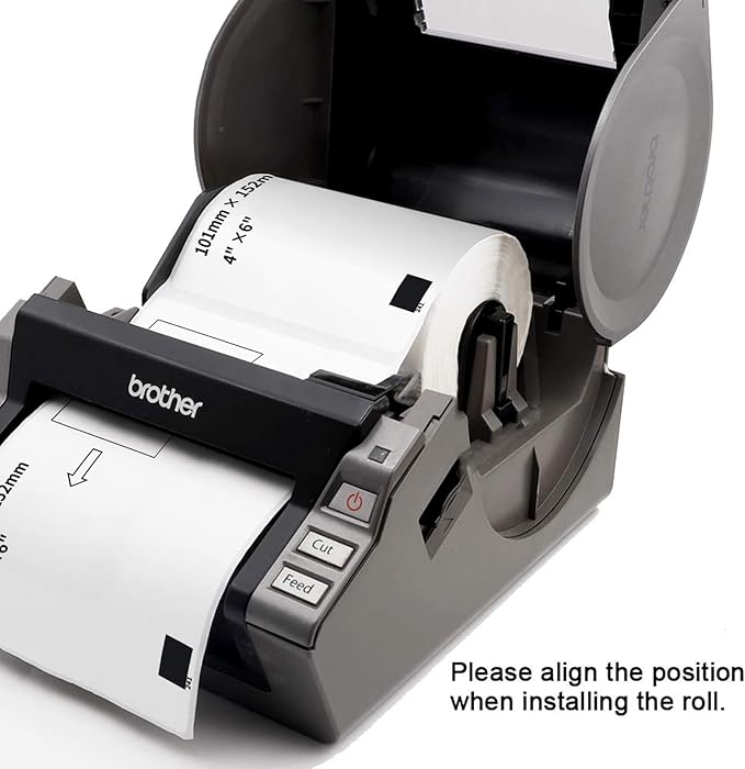 Compatible 4" x 6" Shipping Labels Replacement for DK-1241 Compatible with Brother QL Label Printers (12 Rolls + 1 Frame, 200 Labels/Roll)-DeskLoop Office