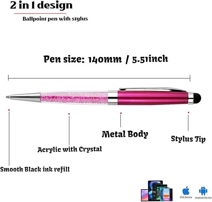 Personalized Custom Pens with Name Engraved Logo Text Pen, Customized Smooth Writing Pens Personalization Gift for Men Women Wedding Office Business Promotion, 12pcs/Pack-DeskLoop Office