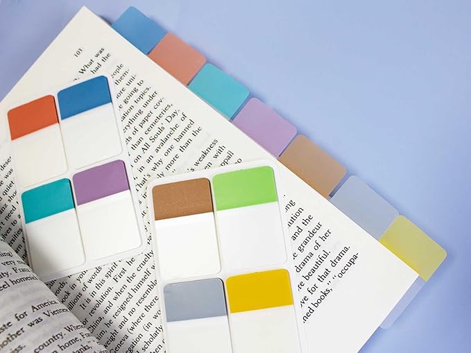 ELII 900 PCS 1 Inch Book Tabs Sticky Index Tabs,Writable and Repositionable File Tabs Flags Colored Page Markers Labels for Reading Notes, Books and Classify Files, 41 Sets-DeskLoop Office