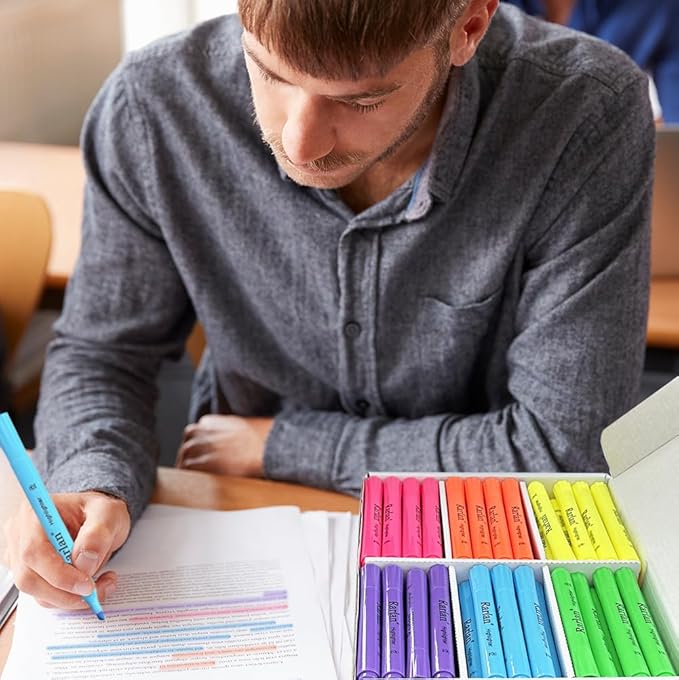 Highlighters, Chisel Tip, Assorted Fluorescent, 72 Count Bulk Pack-DeskLoop Office