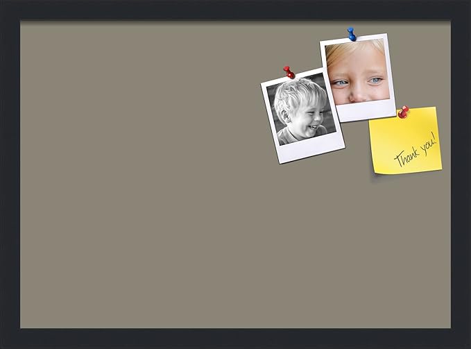 PinPix 21x15 Inch Cork Bulletin Board. This Decorative Framed Pin Board Comes with Pewter Design and a Satin Black Frame. Ideal for Home Office Decor or Message Board (PinPix-1812)-DeskLoop Office