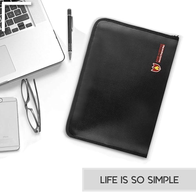 Fireproof Document Bag Fire & Water Resistant File Folder A4 Size 12 Pockets - Image 7