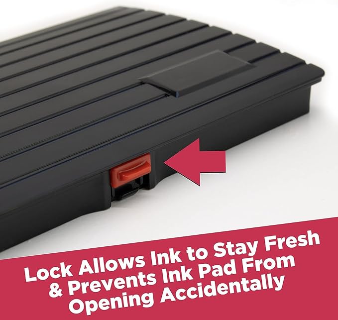 Large Premium Purple Ink Stamp Pad - 3" by 6" - Quality Felt Pad - Case with Closing snap-DeskLoop Office