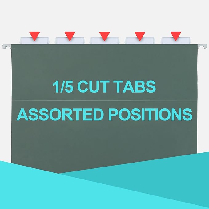 HERKKA Extra Capacity Hanging File Folders, 60 Pack Reinforced Letter Size Hanging Folders with Heavy Duty 1 Inch Expansion, Designed for Bulky Files, Medical Charts, Green-DeskLoop Office