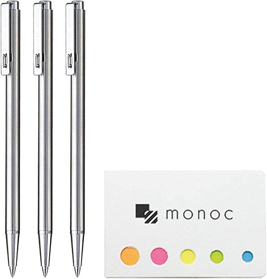 Zebra Mini Ballpoint Pen T-3 for Notebook, 0.7 mm, Black Ink, 3-pack &"monoc" Sticky Note(Japan Import)-DeskLoop Office