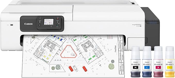 Canon imagePROGRAF TC-21M – Multifunction Printer| 24" Large Format Poster & Plotter Printer - Automatic Roll & Cut Sheet Paper Feeder, USB, Wi-Fi, LAN,White-DeskLoop Office