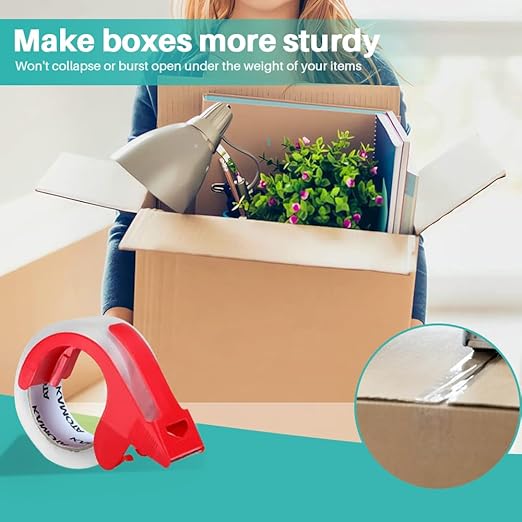 KAMOTA Packing Tape, 36 Rolls Heavy Duty Clear Packaging Tape for Shipping Packaging Moving Sealing, 2 inches Wide, 65 Yards Per Roll, Total 2340 Yards with 4 Dispensers-DeskLoop Office