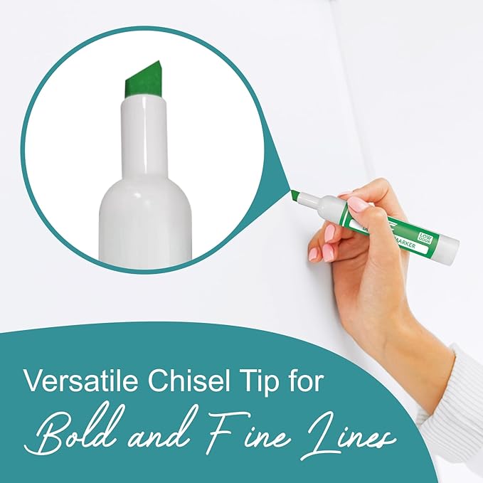 Dry Erase Markers chisel Tip, Whiteboard Markers 8 Pack Assorted Colors, White Board Marker Dry Erase, Low Odor White Board Marker for Teachers and Students-DeskLoop Office