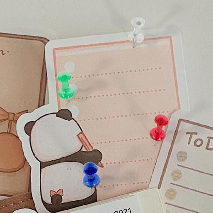 100 Pack Push Pins Tacks, Clear Plastic Head, Steel Point,Thumb Tacks for Bulletin Board,Stick Pins Thumb Tacks for Cork Board Wall Hangings (100, Colorful)-DeskLoop Office