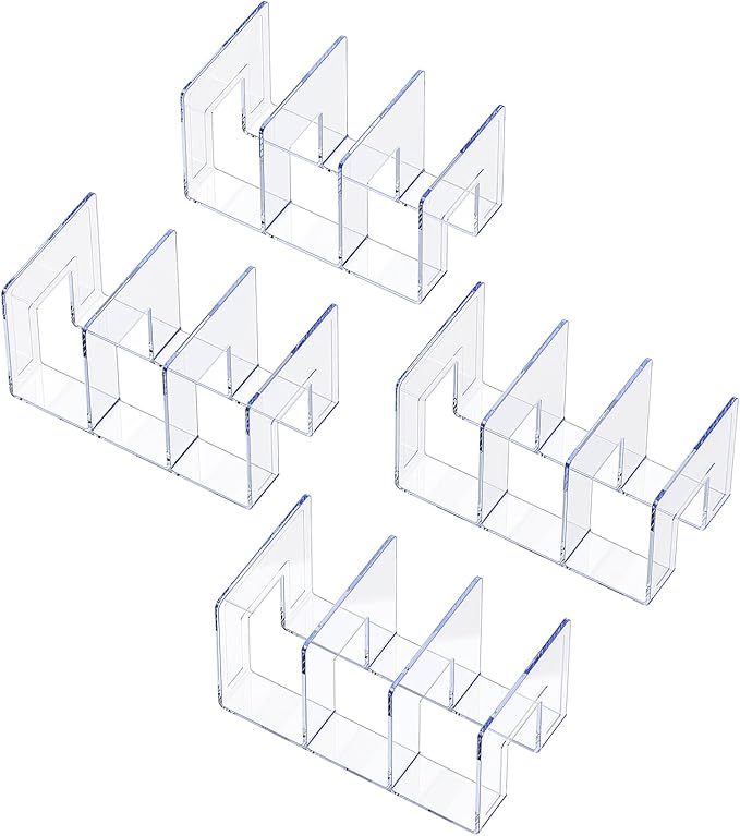 LUGUNU Clear Acrylic Purse Organizer - 3-Section Divider for Handbag Closet Storage - Durable Rack for Purses, Clutches More (Set of 4)-DeskLoop Office