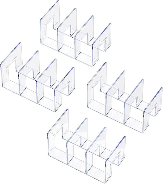 LUGUNU Clear Acrylic Purse Organizer - 3-Section Divider for Handbag Closet Storage - Durable Rack for Purses, Clutches More (Set of 4)-DeskLoop Office