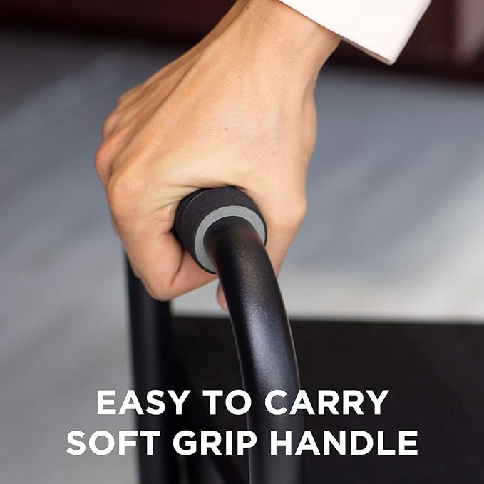 Mount-It! Height Adjustable Foot Rest for Standing and Sitting, Freestanding Under The Desk Footrest with Handle and Six Height Settings, Anti-Slip Padded Surface,Black-DeskLoop Office