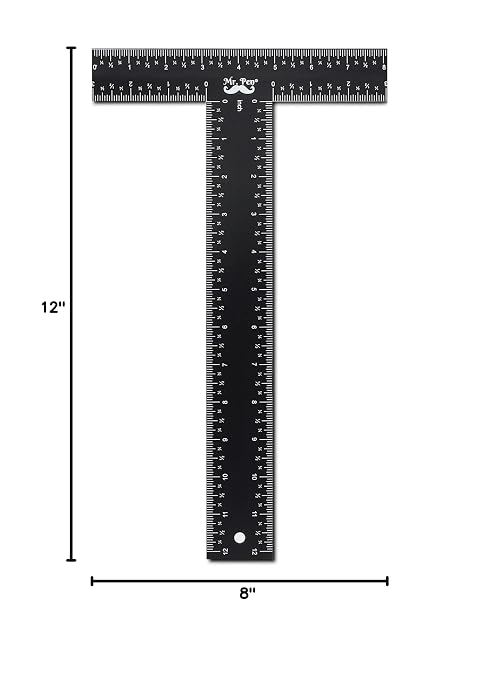 Mr. Pen - T Square, T Ruler, 12 inch Metal Ruler, T Square Ruler | Drafting - Image 8
