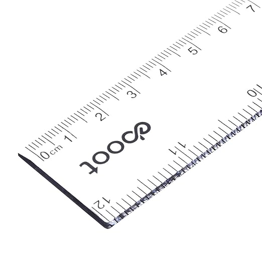 Eboot 2 Pack Clear Plastic Ruler 12 Inches Straight Ruler Plastic Measuring Tool for Student School Office-DeskLoop Office