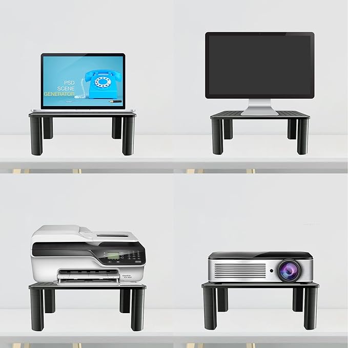 Pholiten Monitor Stand Riser 3 Height Adjustable, Desk Organizer for Monitor with Airflow Vents, Laptop Stand for Desk, Up to 44lbs-DeskLoop Office