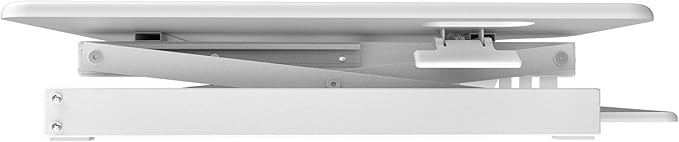 Rocelco 46" Large Height Adjustable Standing Desk Converter - Quick Sit Stand Up Triple Monitor Riser - Gas Spring Assist Computer Workstation - Retractable Keyboard Tray - White (R DADRW-46)-DeskLoop Office