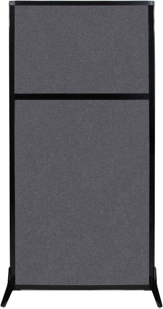 Versare Office Workstation Screen | Portable Wall Divider | Modern Cubicle | Freestanding Privacy Screen | Flexible Work Space | 1 Panel | 33" Wide x 70" Tall Dark Gray SoundSorb Panels-DeskLoop Office
