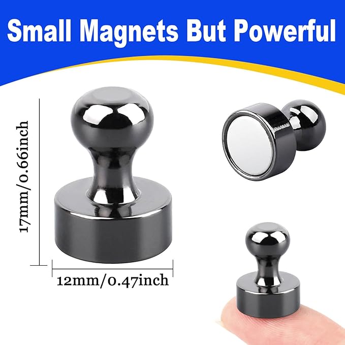 110Pcs Fridge Magnets Push Pin Magnets, Small Refrigerator Magnet s Rare Earth Magnet s for Magnetic Decorative, Strong Magnet s for Whiteboard, Classroom, Dry Erase and Locker-DeskLoop Office