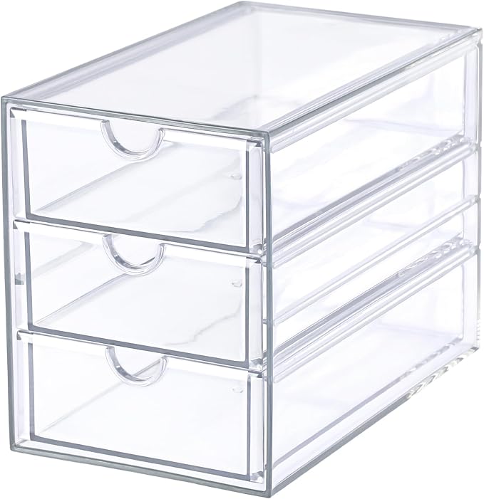 Hipiwe 3 Drawers Acrylic Drawer Organizer Clear Desktop Organizer - Image 9