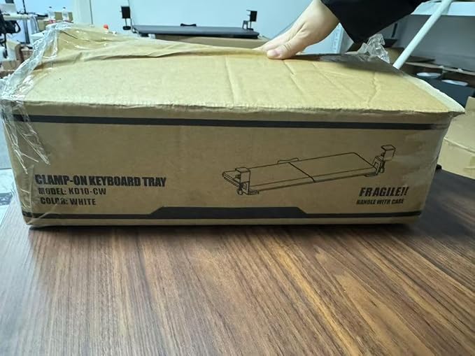 Large Keyboard Tray Under Desk Slide Out with Extra Sturdy C Clamp Mount System,26'' (30'' including Clamps) x11 Slide-Out Keyboard Drawer Under Desk for Typing,Keyboard Mouse Tray,White-DeskLoop Office
