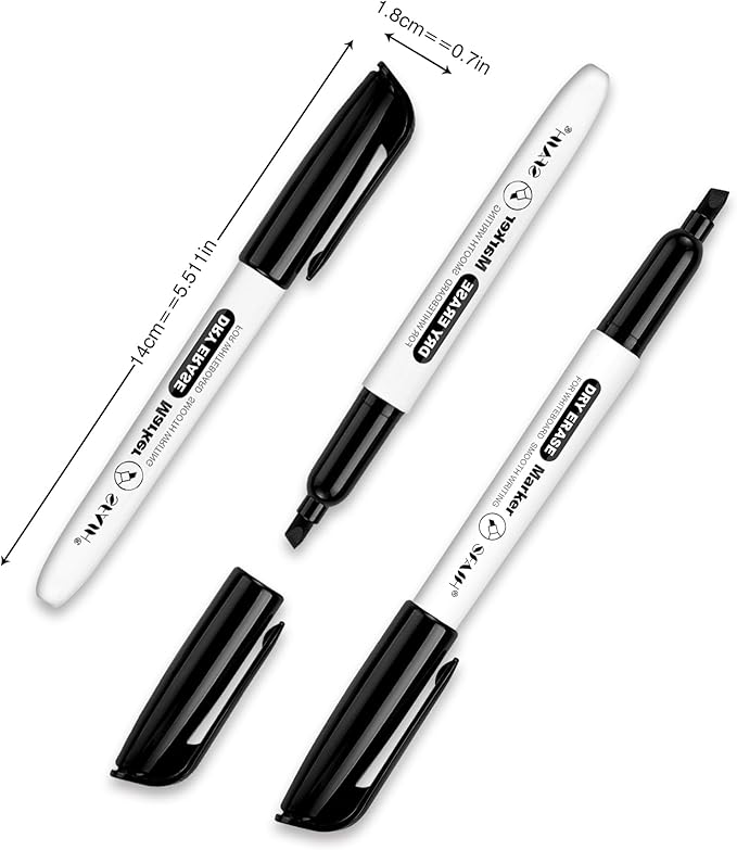 SFAIH Dry Erase Markers Chisel Tip Bulk, 144 Pack Black White Board Markers, Versatile Lines, Low Odor, 1s Quickly Dry, Perfect for School Supplies and Office-DeskLoop Office