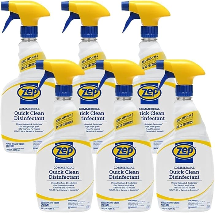 Zep Home Pro Commercial Quick Clean Disinfectant - 32 Fl. Oz. - R49806 - Pro Trusted Cleaning Power: Now in Refreshing Scents and Family Friendly Formulas (6)-DeskLoop Office