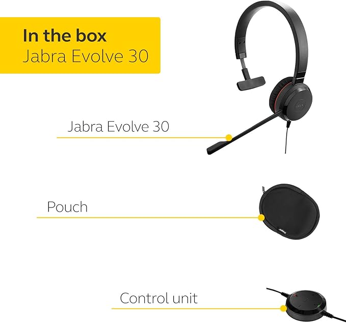 Jabra Evolve 30 II UC Mono Wired Headset-DeskLoop Office