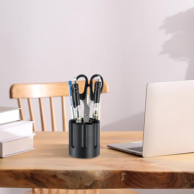 Metal pen holder, Revolver magazine design pencil holder, All aluminum office supplies storage-DeskLoop Office