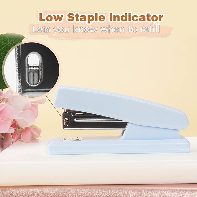 Tamaki Stapler, Office Stapler, Small Staplers for Desk, Blue-DeskLoop Office
