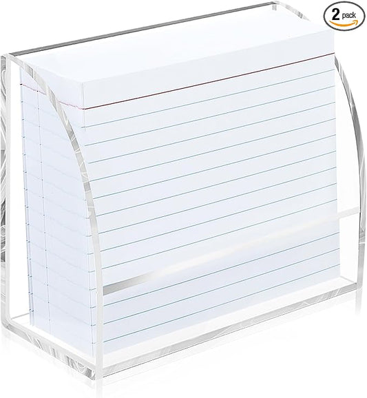 2 PCS Index Card Display Stand 4.7 X 2.4 X 6.3 Acrylic Card Holder for Desk File Note 4x6 Clear Postcard Stand Index Card Rack Acrylic Business Stand for Office Business Classroom(No Card)-DeskLoop Office